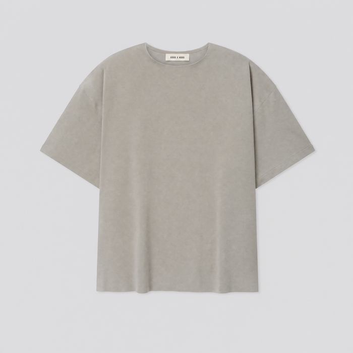 T-shirt en maille ponte taupe, vue de face